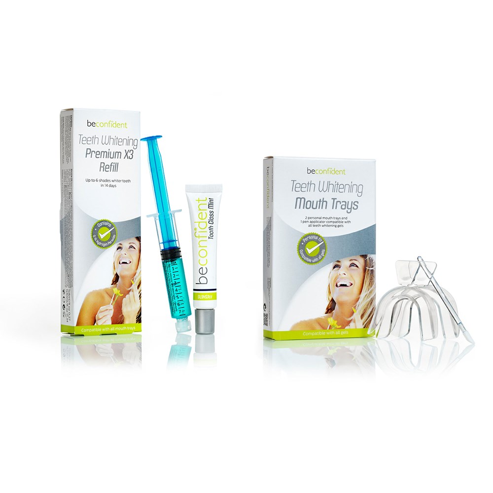Teeth Whitening Premium Gel + Customisable Mouth Trays | Beconfident Hero